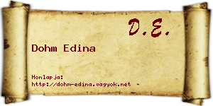Dohm Edina névjegykártya